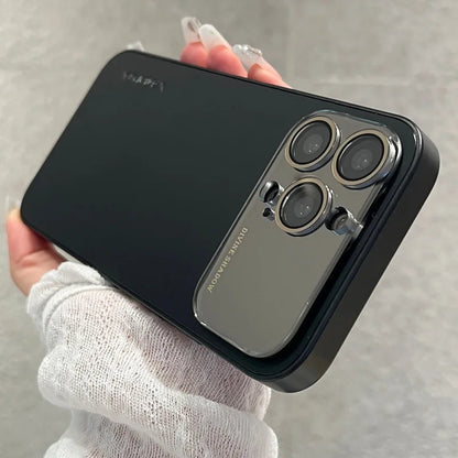 Luxury Mirror Glass iPhone Case - AG Matte Shockproof Protective Cover for iPhone 11-17 Pro Max