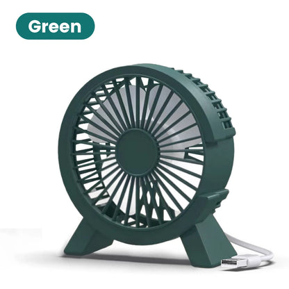 Mini USB Rechargeable Desk Fan - Portable Small Cooling Fan for Student Dorm, Office, Computer Desk and Home Use