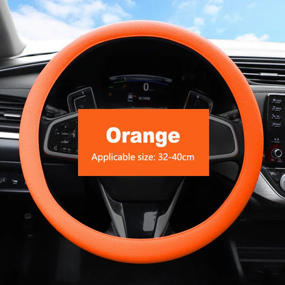 Breathable Silicone Steering Wheel Cover - Non-Slip Universal 38cm Car Wheel Protector for Summer Driving Comfort
