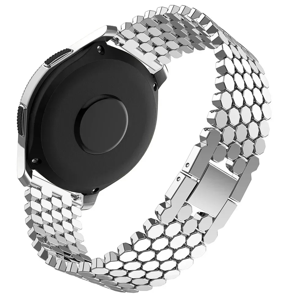 22mm/20mm Stainless Steel Strap for Samsung Galaxy Watch 3, Gear S3, Active 2 & Huawei/Amazfit Watch Bracelet