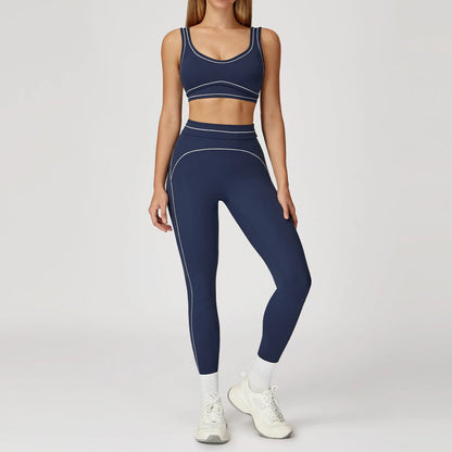 Women’s 2-Piece Fitness Yoga Set, Gym Running Tracksuit, Push-Up Sportswear Leggings, Athletic Workout Outfit