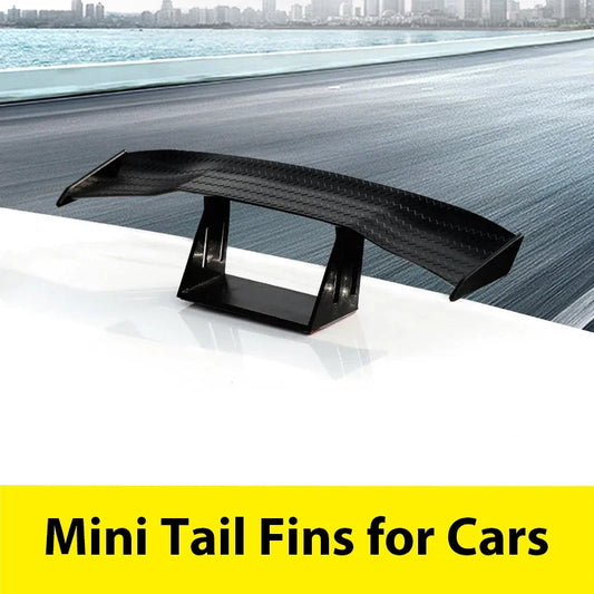 Black Mini Tail Fins Spoiler - Universal Car Exterior Racing Style Decorative Wing Accessories