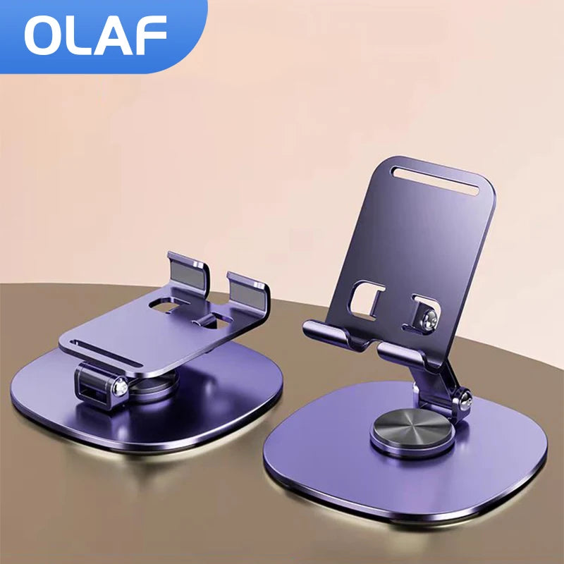 Olaf Rotating Cell Phone Holder - Adjustable Desktop Stand for iPad, Samsung & iPhone 15/14/13