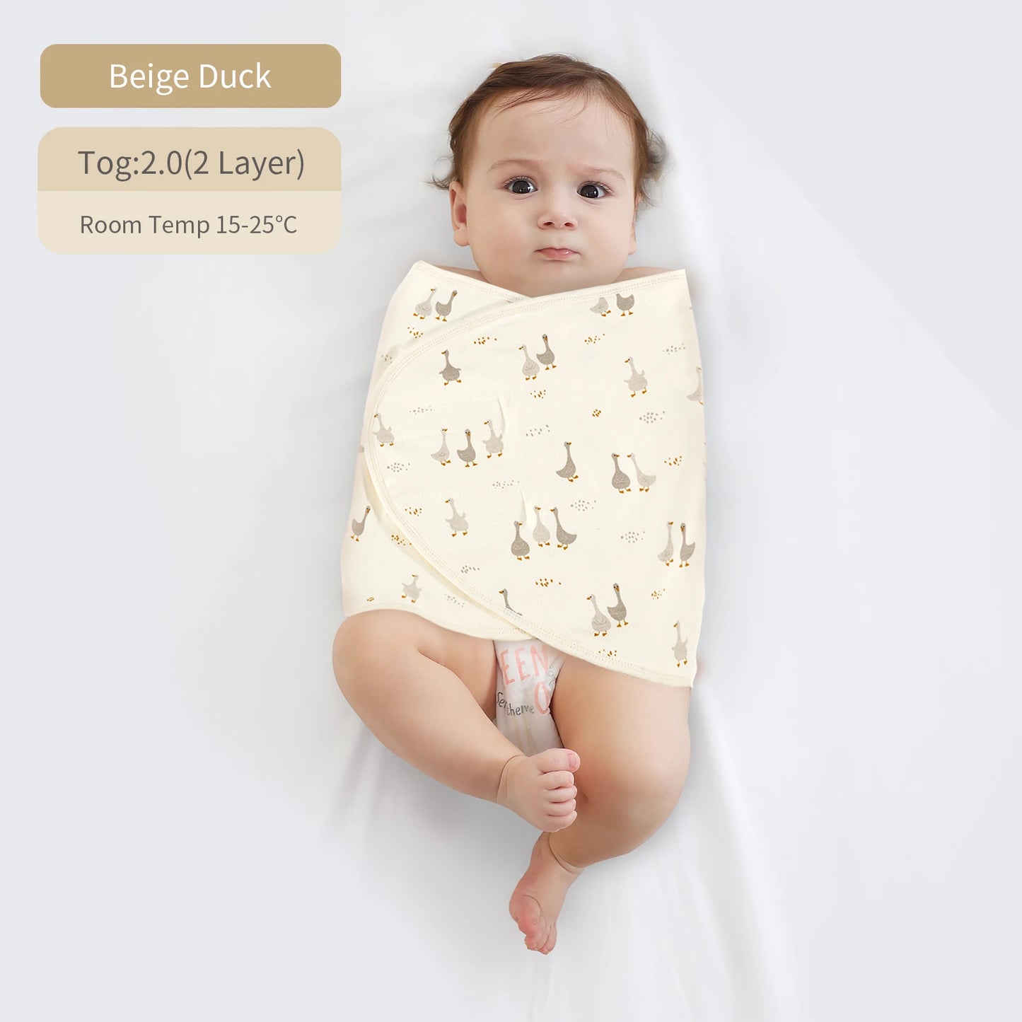 Bilayer Baby Swaddle Wrap Blanket - Soft Thin Cotton Newborn Anti-Startle Sleep & Changing Cover