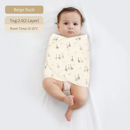 Bilayer Baby Swaddle Wrap Blanket - Soft Thin Cotton Newborn Anti-Startle Sleep & Changing Cover