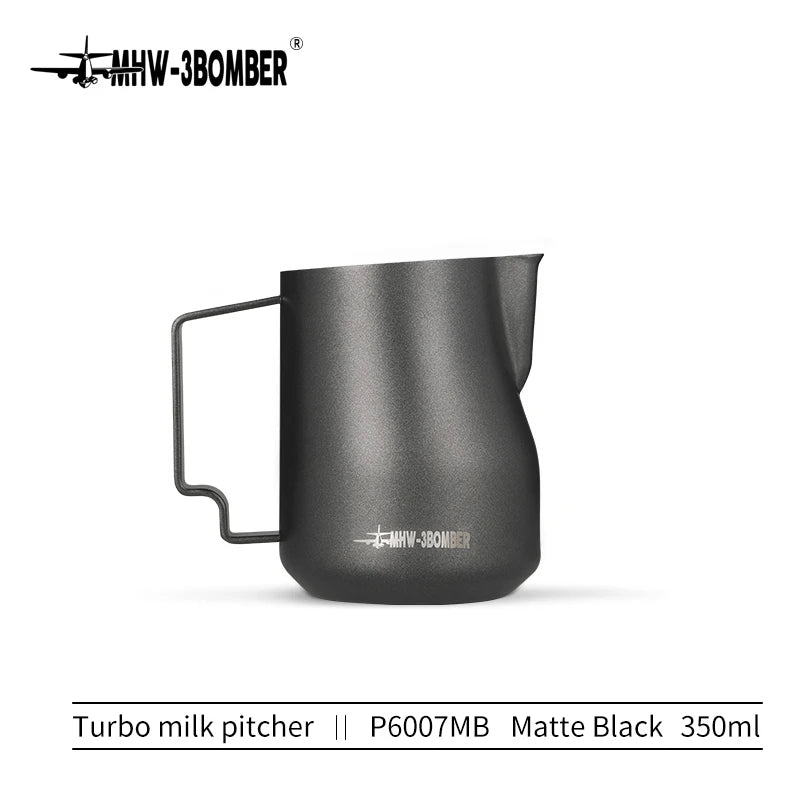 MHW-3BOMBER Turbo Milk Frothing Pitcher – 350ml/450ml Steaming Jug for Professional Foam, Home Barista & Kitchen Use