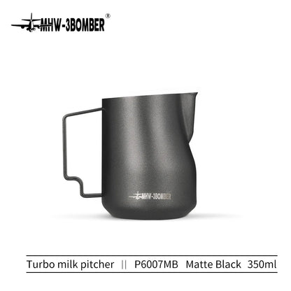 MHW-3BOMBER Turbo Milk Frothing Pitcher – 350ml/450ml Steaming Jug for Professional Foam, Home Barista & Kitchen Use
