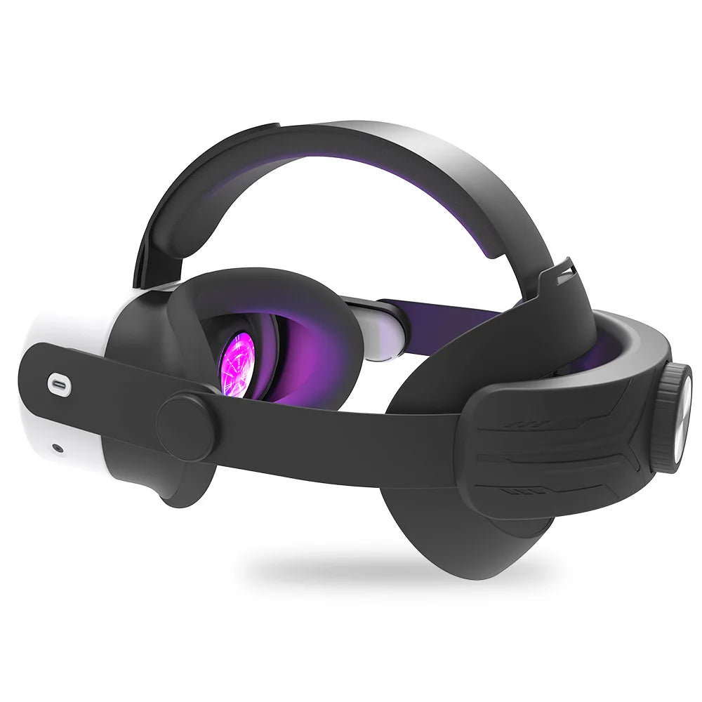 12000mAh RGB Elite Halo Head Strap with Battery for Meta Quest 3S – 25W Fast Charging VR Accessory