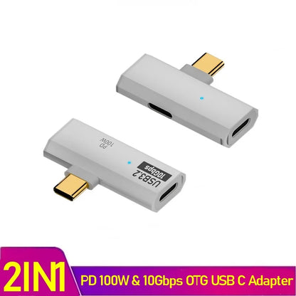 100W USB-C OTG Adapter – Type-C Converter for Fast Charging & 10Gbps Data Transfer, Compatible with Phone, Tablet, MacBook & Earphones