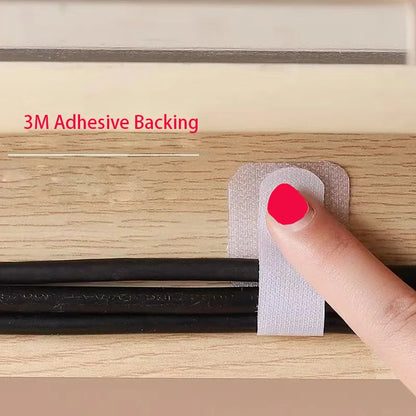 Reusable Ties Fastening Wire - Self-Adhesive Adjustable Cable Organizer Straps for Desk Management and Cord Holding