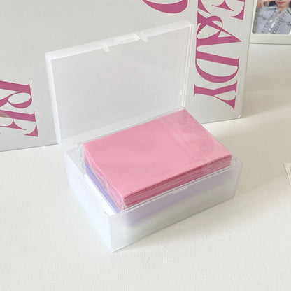 SKYSONIC 50pcs Kpop Card Sleeves - Macaron Color Holder for Holo Postcards, Top Load Film, Photocard, and Game Cards Protector (61x91mm)