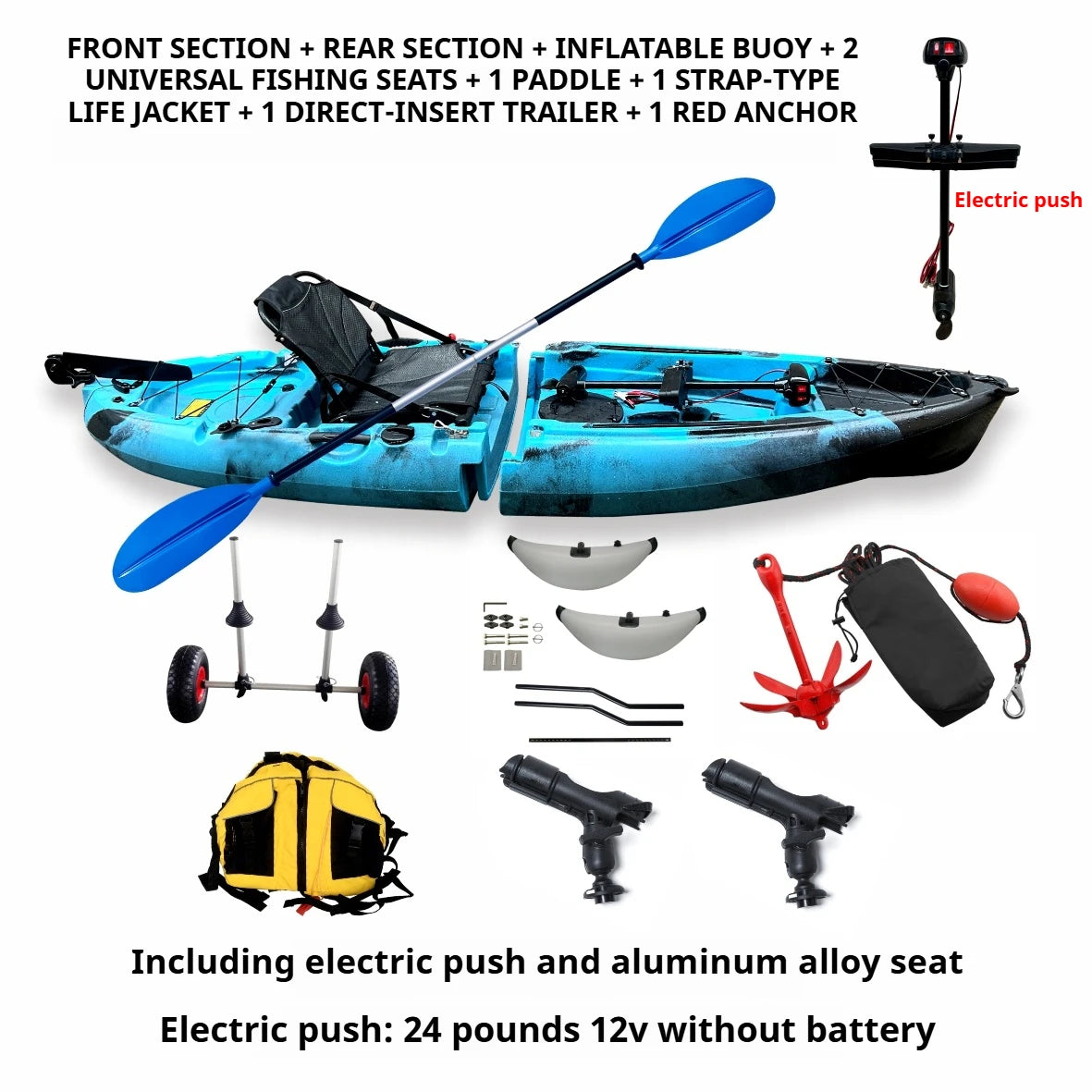 Modular Electric & Pedal-Driven Kayak – Portable Detachable Canoe, Lightweight Inflatable Folding Boat for Fishing & Adventure