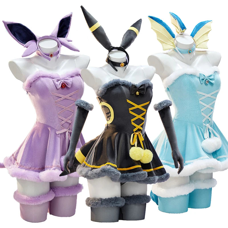 Anime Vaporeon Umbreon Sylveon Cosplay Costume - Sexy Cloak Dress Outfit for Women, Halloween & Christmas
