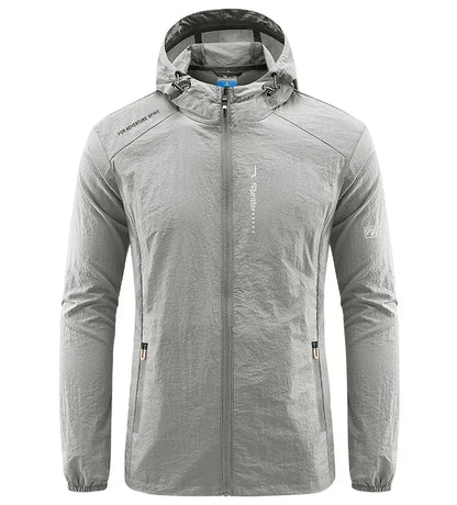 Men’s UPF 50+ UV Protection Jacket - Quick-Dry Lightweight Hooded Windbreaker for Hiking, Fishing and Cycling