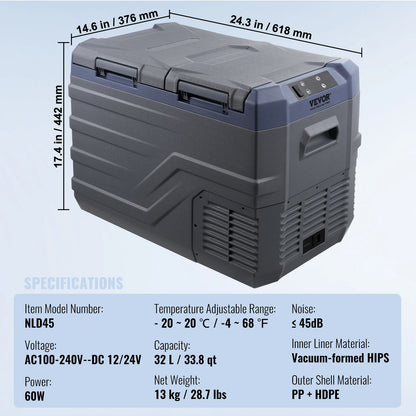 SucceBuy Portable Car Refrigerator — 8L–75L Single & Dual Zone Fridge with Bluetooth Temperature Control for Camping & RV