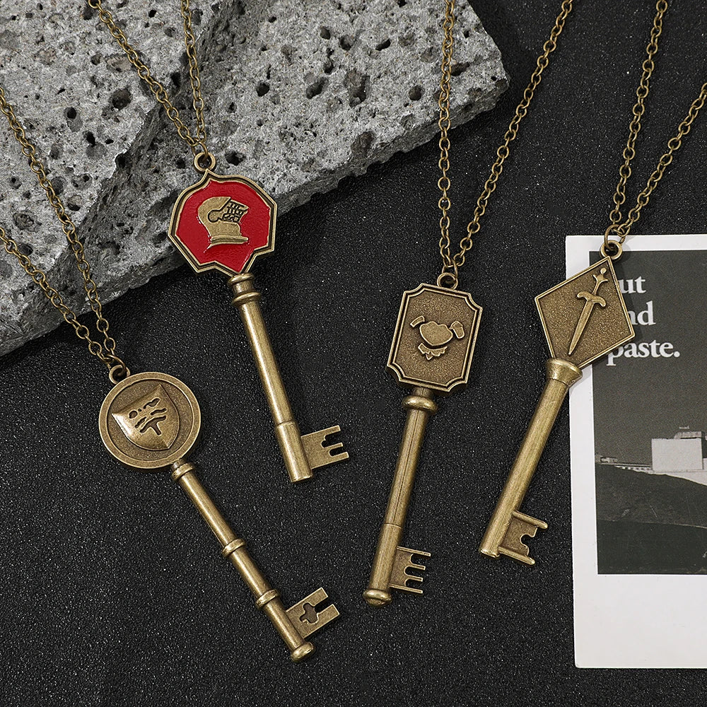 Resident Evil Style Pendant Necklace Set - 4 Vintage Collectible Fan Necklaces