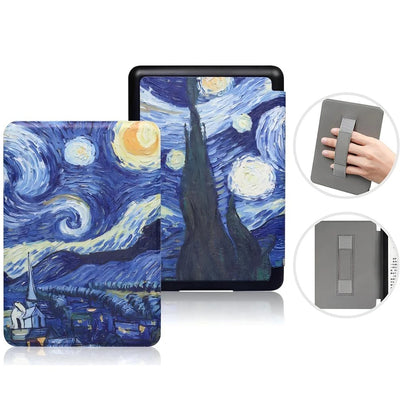 SA568B Leather Case for Kindle Paperwhite 12th Gen 2024 Signature Edition – 7-Inch Cover with Hand Strap & Auto Sleep