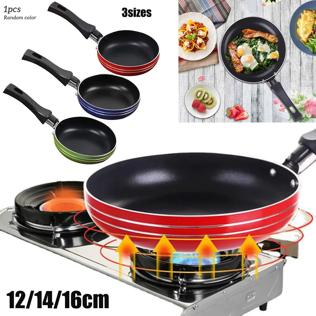 Mini Non-Stick Frying Pan - 12cm/14cm/16cm Steel Egg Frypan for Kitchen Cooking