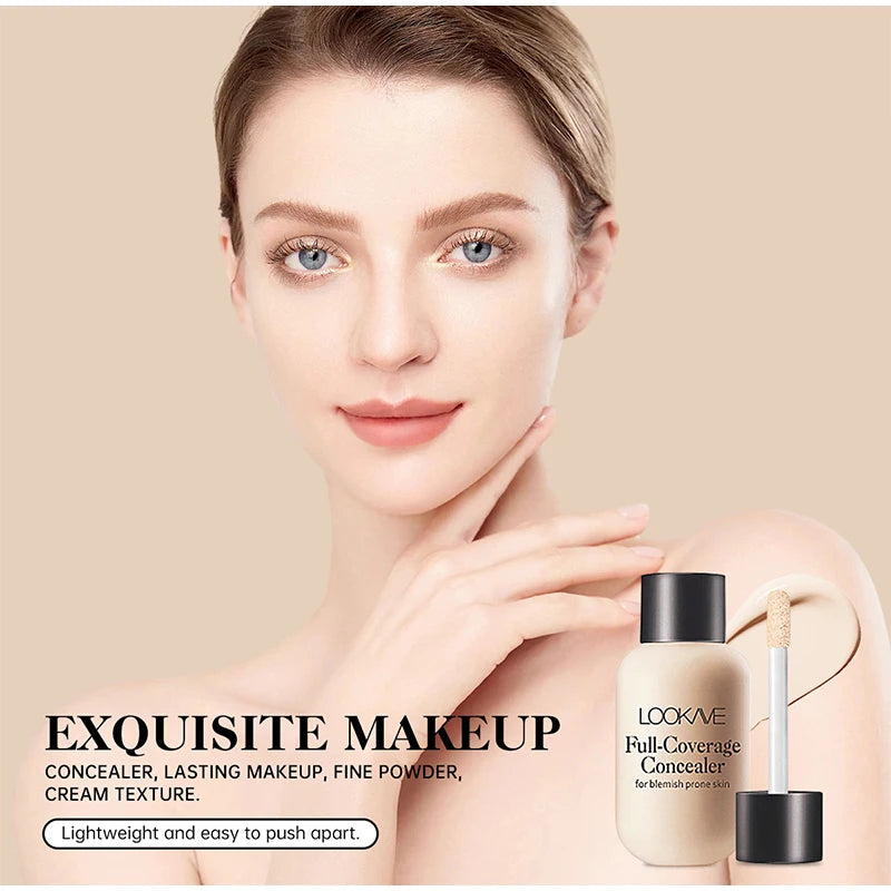 Full Coverage Liquid Concealer Cream – 12ml Waterproof Dark Circles & Face Foundation Makeup Base