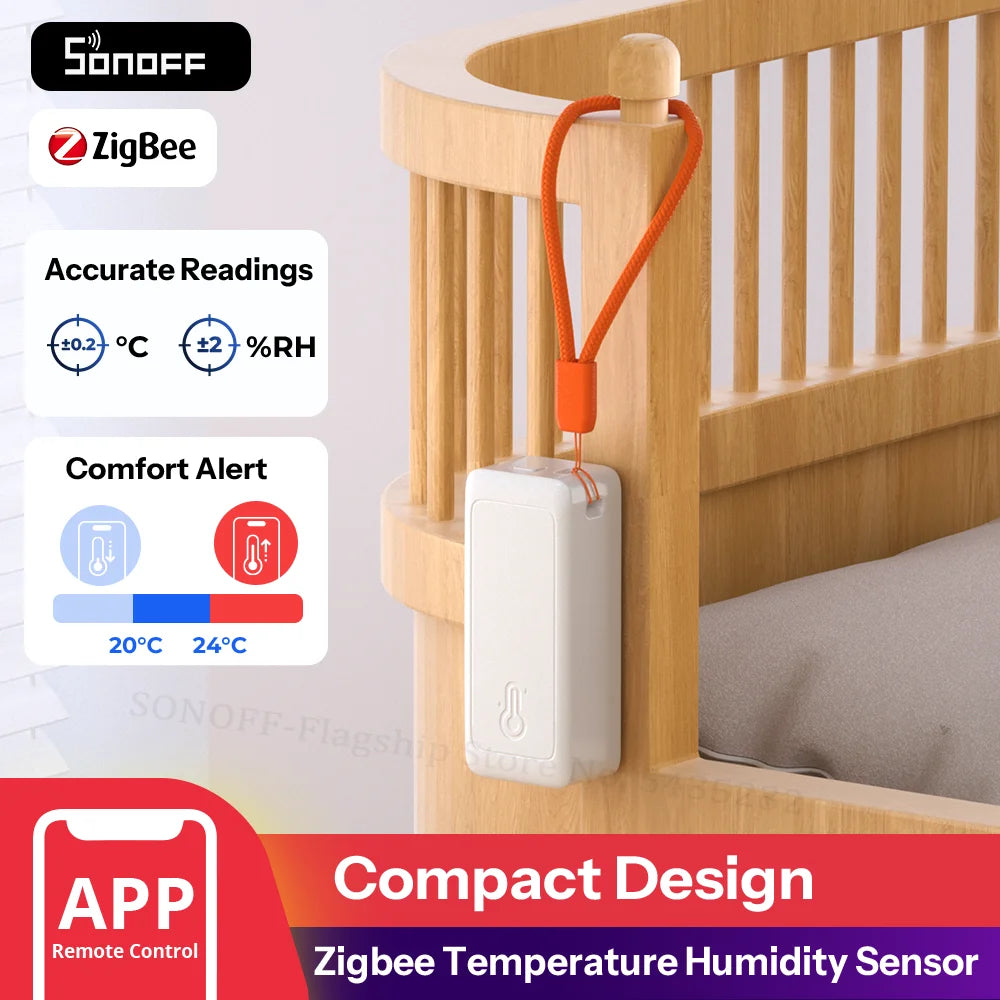 SONOFF SNZB-02B AirGuard TH Lite Sensor - Zigbee Temperature & Humidity Monitor with Data Logging and Long Battery Life