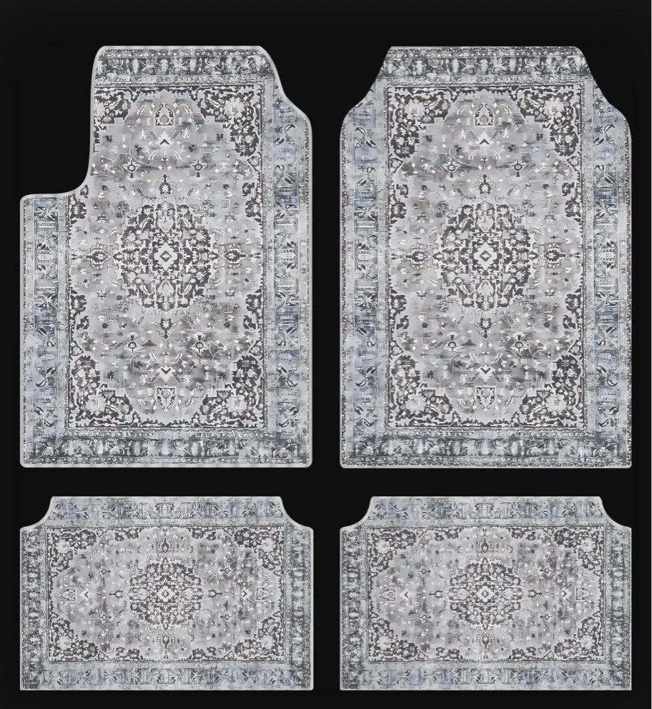 Bohemian Universal Floor Mat Set - American Retro Anti-Slip Soft Rugs for Car, Bedroom and Home