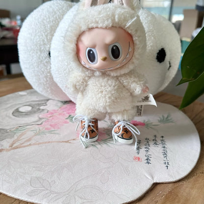 17CM LABUBU Doll Shoes – Lace-Up Printed Sneakers Pendant Accessory for Labubu Dolls