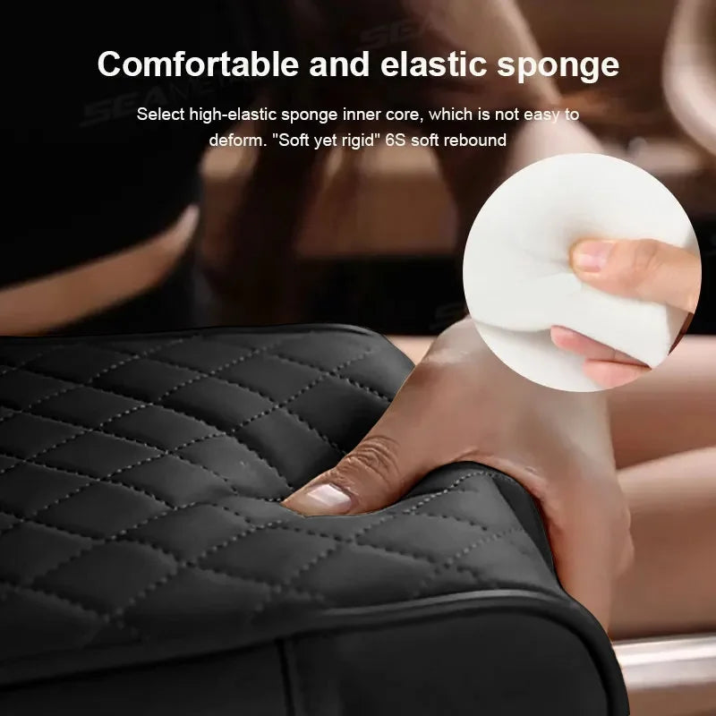 Universal Car Center Console Armrest Cushion – Heightening Pad with 2 Cup Holders, All-Season Auto Armrest Pillow Cover for Comfort & Storage