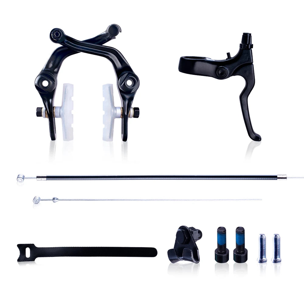 Funsea Bicycle U Brake Kit — Forged Alloy Lever with Transparent Pads, Inner & Outer Cable Housing, BMX Bike Accessories