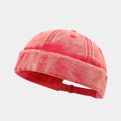 Cotton Print Docker Cap - Four Seasons Brimless Sailor Style Hat for Men & Women
