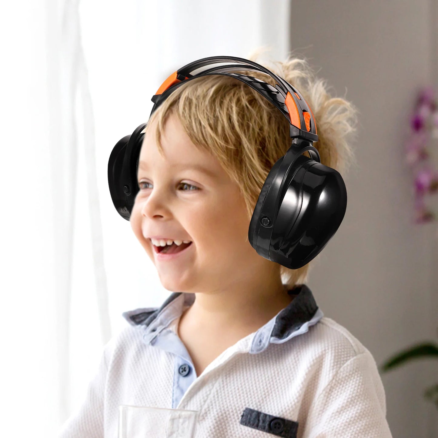 Adjustable Noise-Reducing Ear Muffs - Soundproof Industrial Hearing Protection Headphones in Black