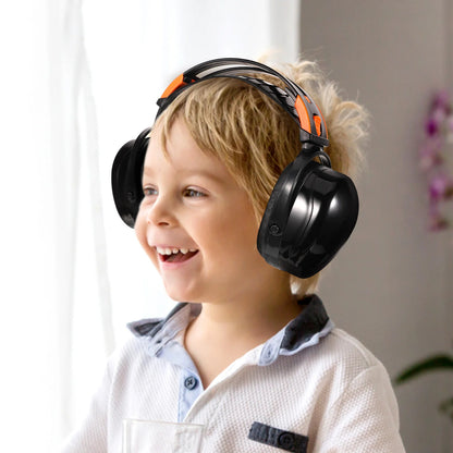 Adjustable Noise-Reducing Ear Muffs - Soundproof Industrial Hearing Protection Headphones in Black