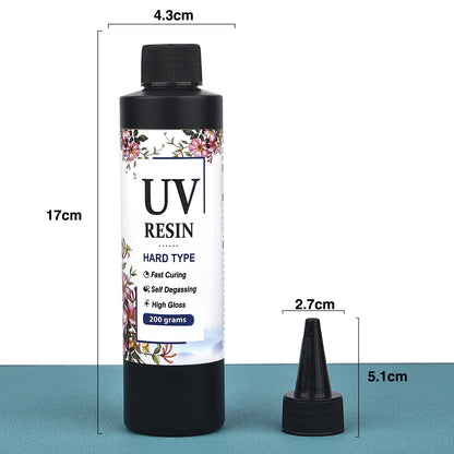 Crystal Epoxy Resin UV Glue - Quick Drying Hardener for DIY Jewelry Making, Available in 20g-1000g with UV Lamp Accessories