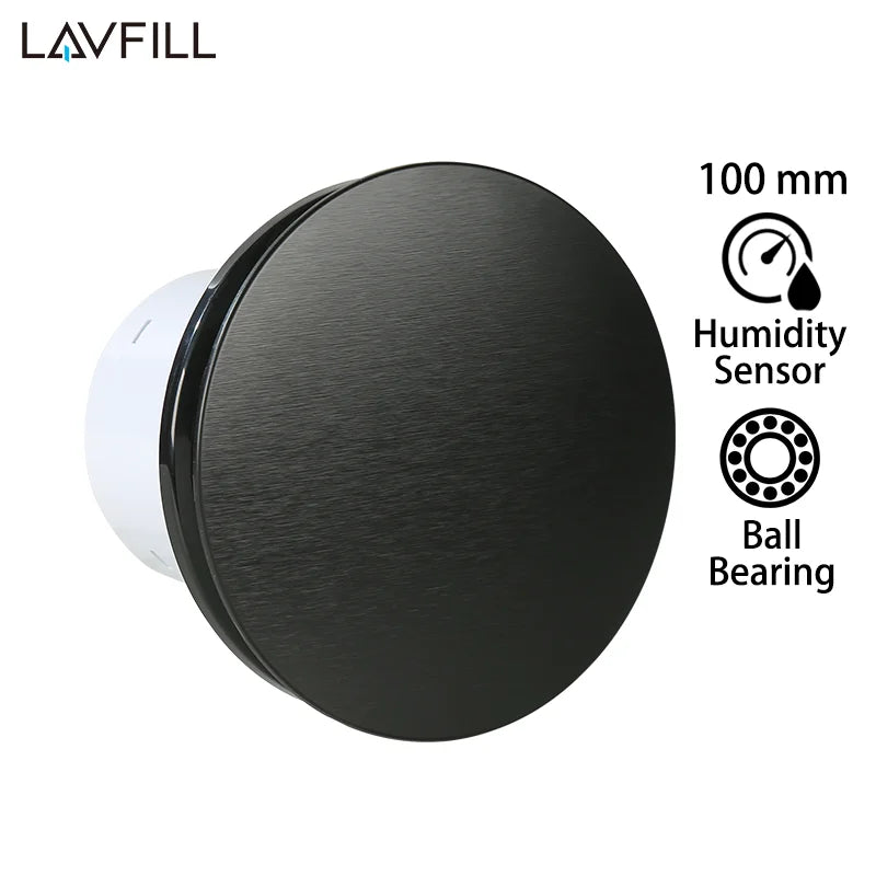 230V 4" 100MM Duct Extractor Fan – Smart Bathroom Exhaust with Timer, Humidistat, and Humidity Sensor for Shower & Toilet