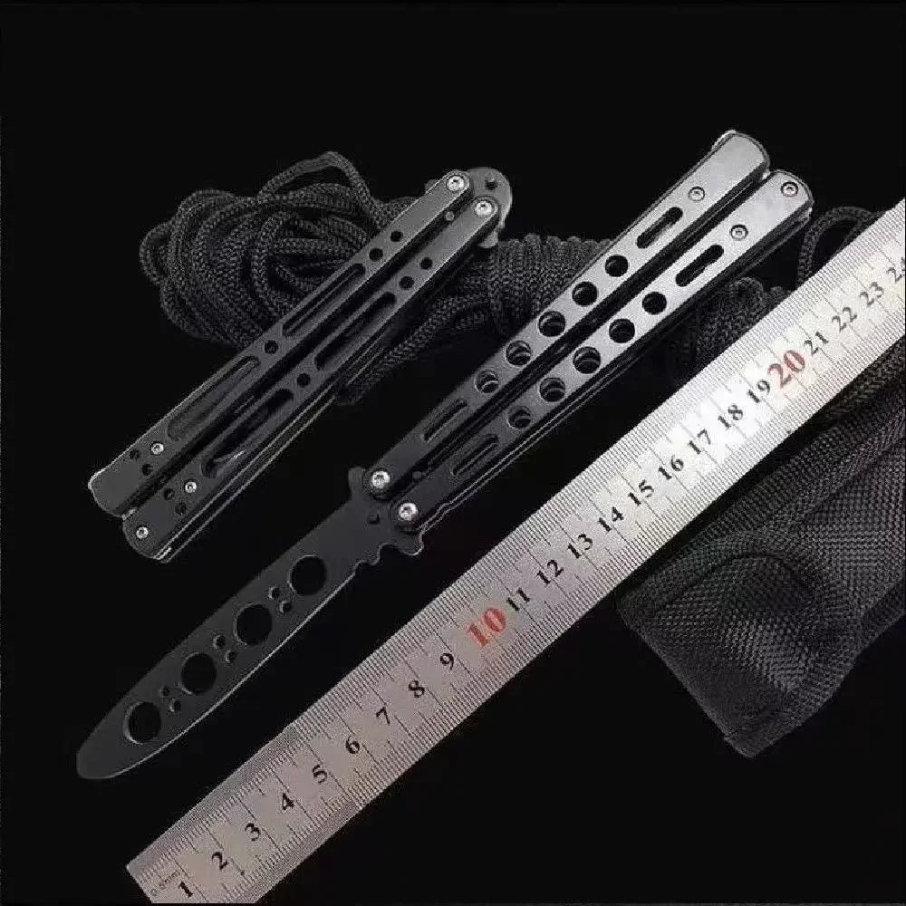 Portable Folding Butterfly Knife Trainer - Stainless Steel Practice Tool for Safe Skill Training & Hand Coordination