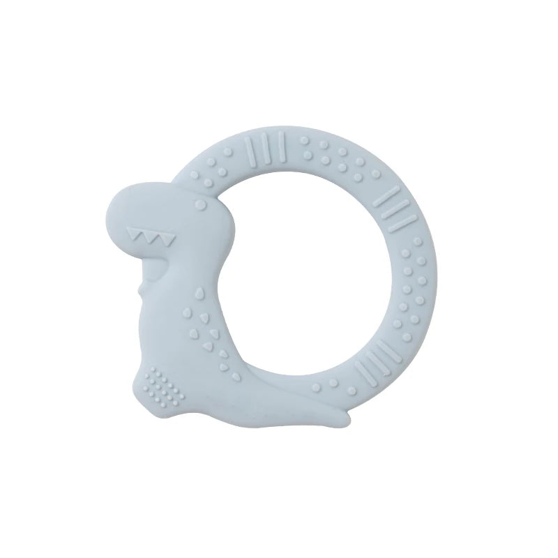 BPA Free Silicone Dinosaur Teether - Baby Molar Stick Chew Toy for Toddlers Infant Teething Relief