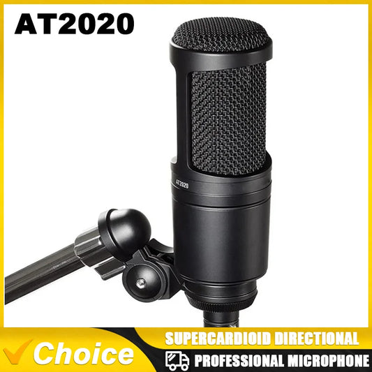 AT2020 Professional Cardioid Condenser Microphone - Wired for Vocal, Studio & Live Recording