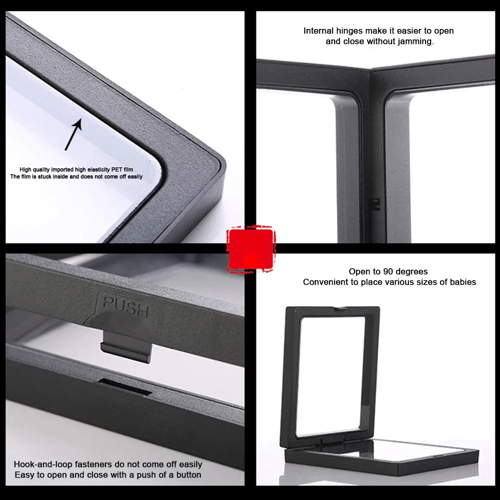 3D Acrylic Floating Frame Display Stand for Coins, Medals & Jewelry – Creative Showcase Holder