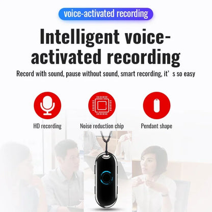 Mini Pendant Voice Recorder – 20-Hour 4GB-32GB Digital Audio Recorder, Noise-Reducing USB Dictaphone & MP3 Player