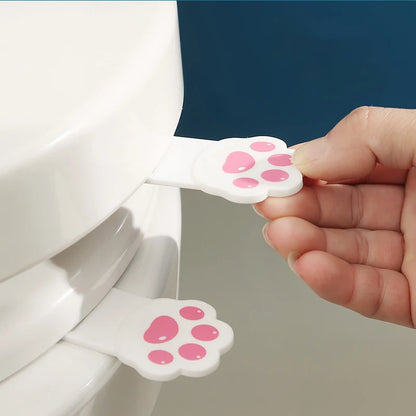Cute Cartoon Toilet Handle - Cat Claw Lid Remover Tool for Easy Plastic Flip Cover Opening