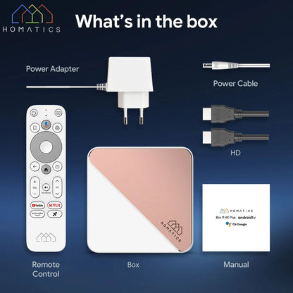 HOMATICS Box R 4K Plus TV Box - Android TV 12, Amlogic S905X4, 4GB/32GB, Netflix, DTS, Dolby Audio, WiFi6, BT5.0