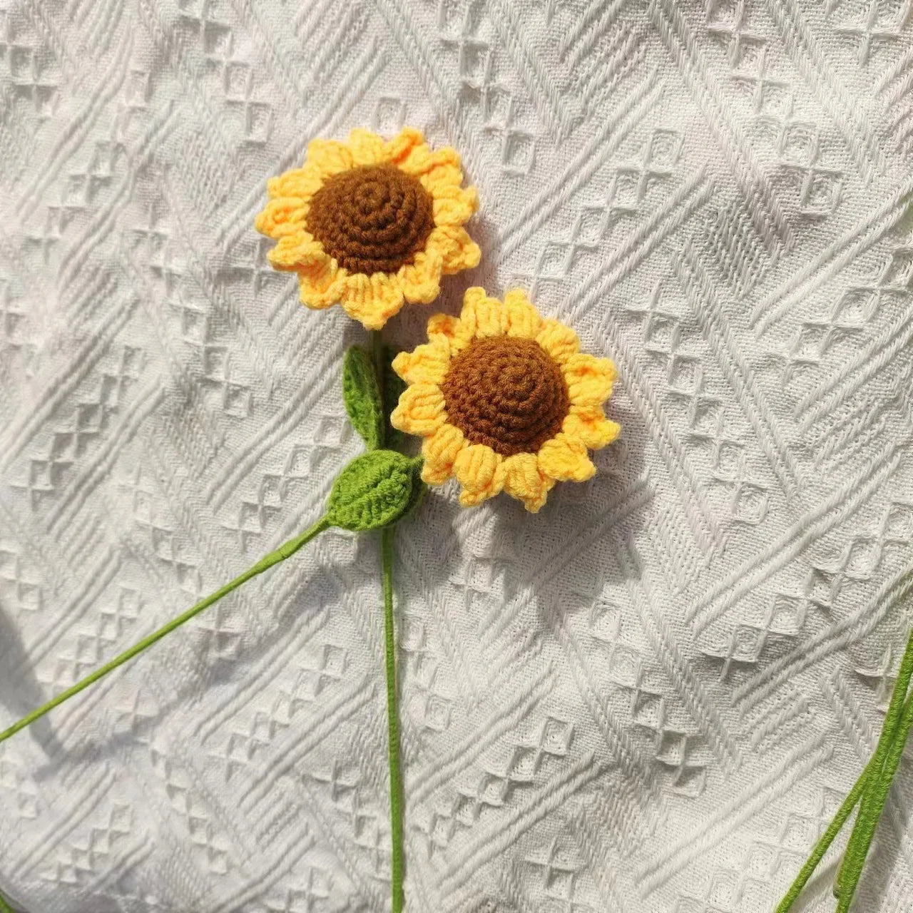 Finished Crochet Sunflower Bouquet – Handmade Artificial Flowers, 2024 Mother's Day Gift, Home & Room Decor
