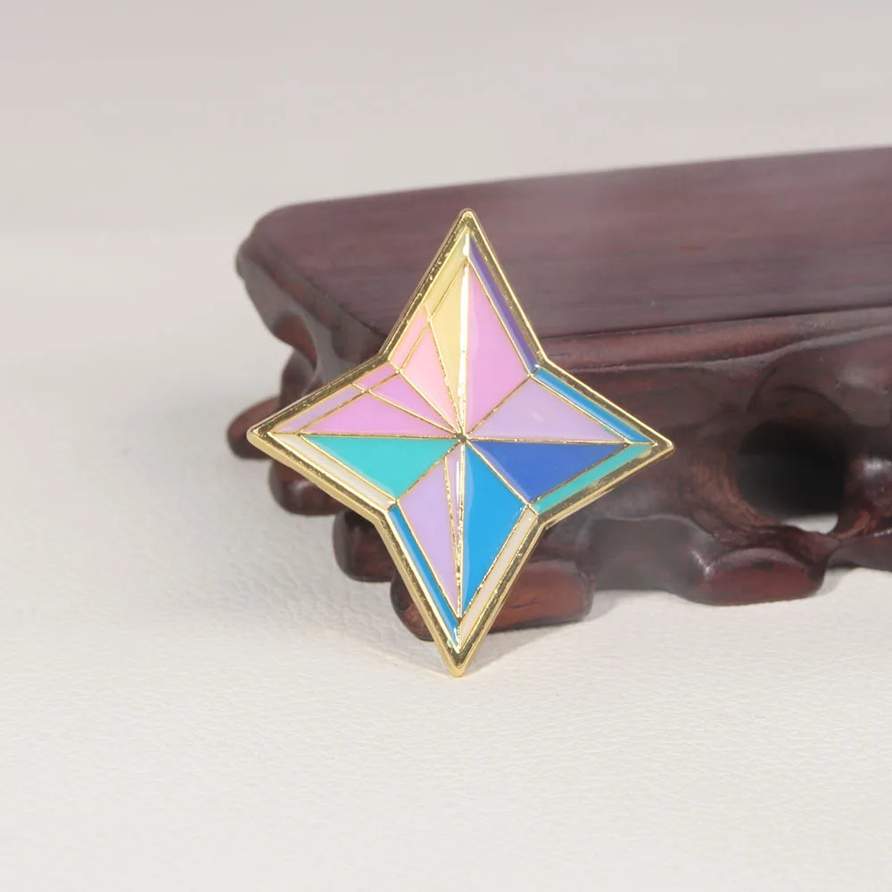 Genshin Impact Metal Brooch Pins - Primogem Xiao Vision Element Badge Cosplay Collectible Jewelry