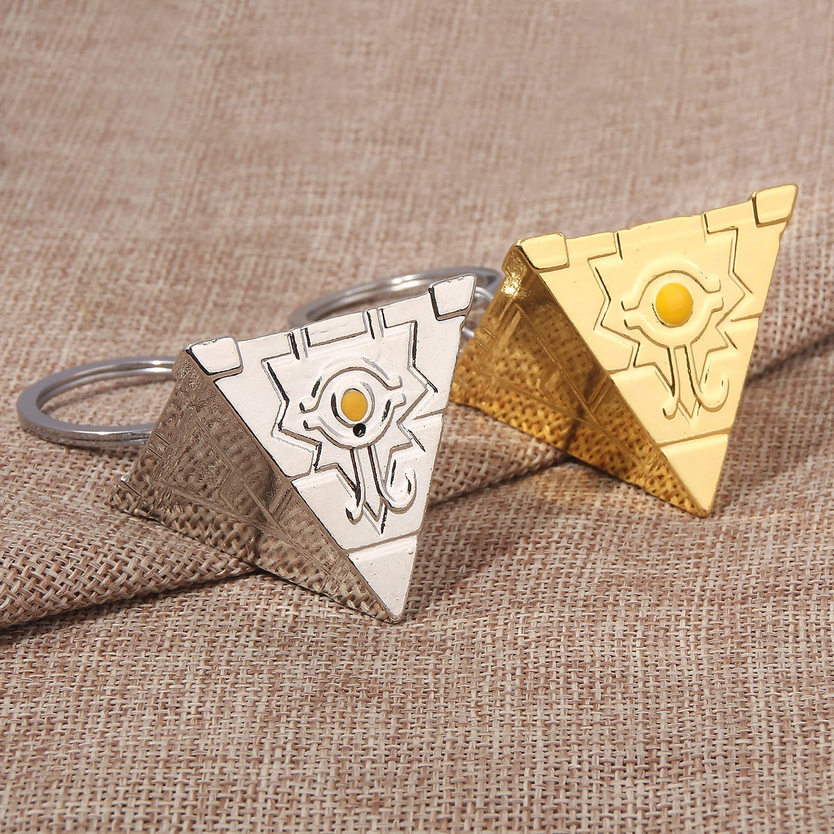 Yu-Gi-Oh! Yugi Muto Keychain - 3D Millennium Puzzle & Millennium Wheel Pendant