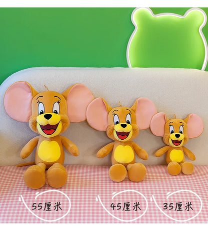 35/45/65cm Cute Cat & Mouse Plush Doll — Large Tom & Jerry Cartoon Stuffed Toy, Children's Soothing Companion Gift