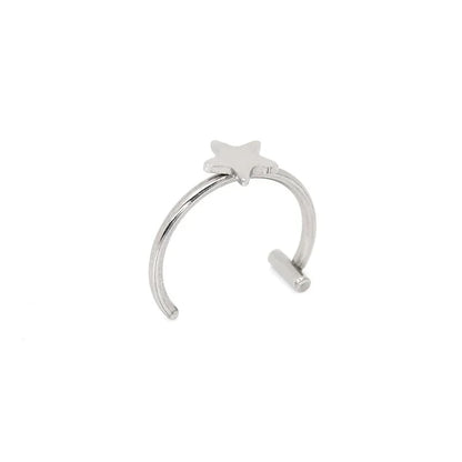 Stainless Steel Fake Nose Ring – Hoop Septum Rings, C-Clip Lip Ring, Non-Pierced Body Jewelry for Women