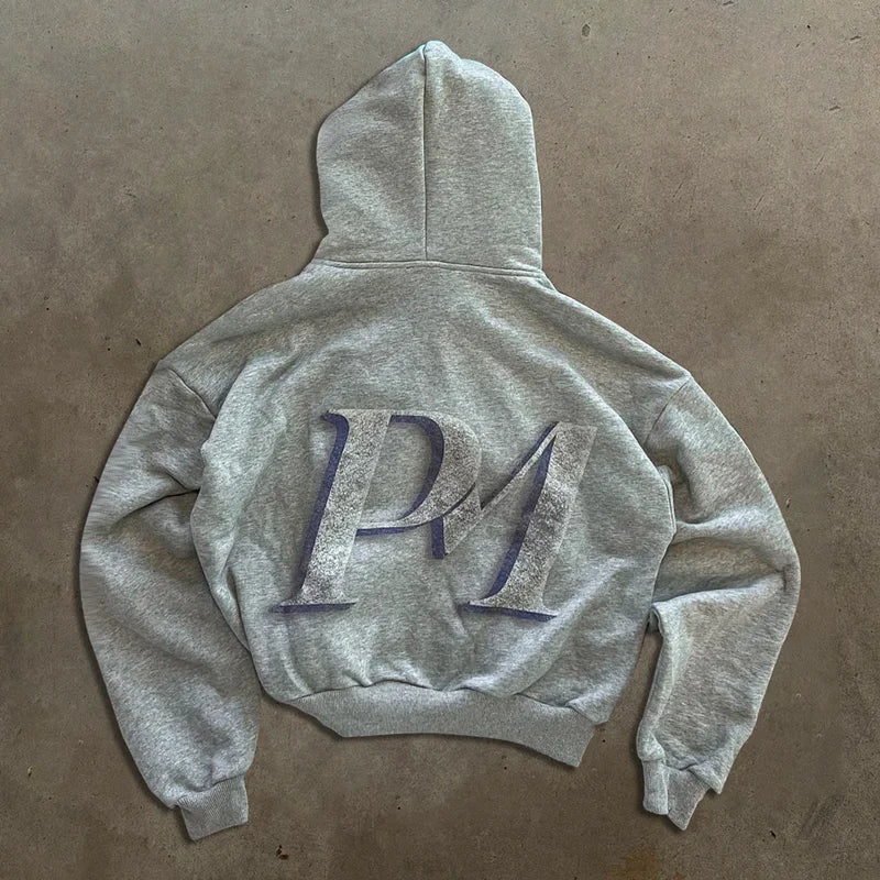 Y2K Retro Autumn Hoodies for Men & Women – Personalized Printed Street Style Long Sleeve Hooded Cardigan