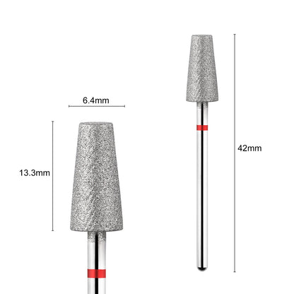 BNG Diamond Nail Sanding Drill Bits - Cross Teeth Barrel Rotary Cuticle Clean Burr, 3/32" Manicure Bit for Nail Accessories