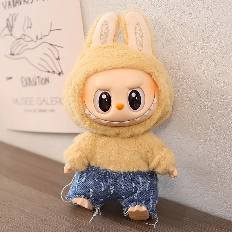 Labubu 15-17cm Blind Box Keychain Doll Outfit – Sweater & Glasses Accessory Set