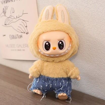 Labubu 15-17cm Blind Box Keychain Doll Outfit – Sweater & Glasses Accessory Set