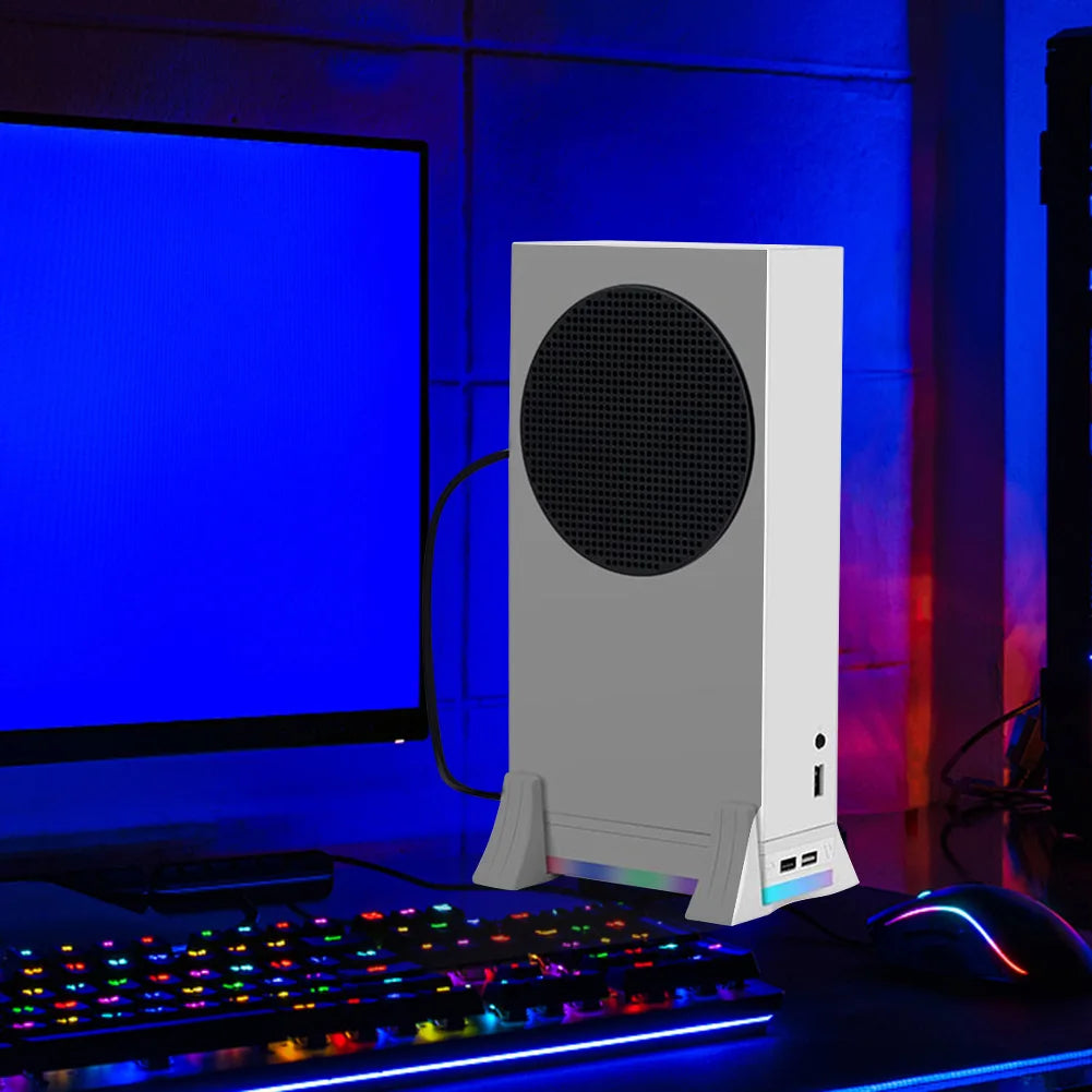 Xbox Series S Console Cooling Fan Holder — 3-Gear Adjustable Cooling System with Color Lights